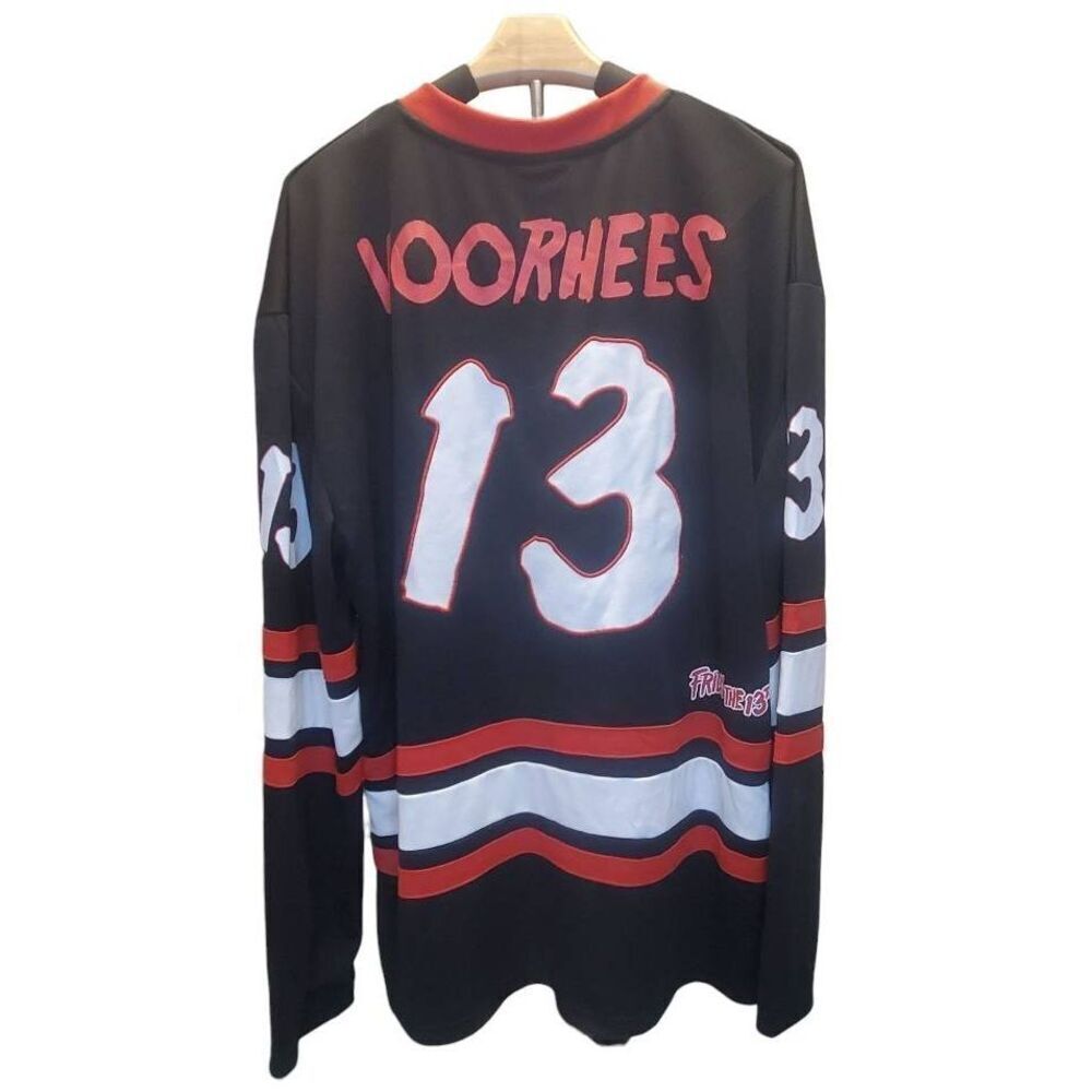 Friday The 13th Jason Voorhees Embroidered Hockey Jersey Front and Back Graphic - Picture 2 of 11
